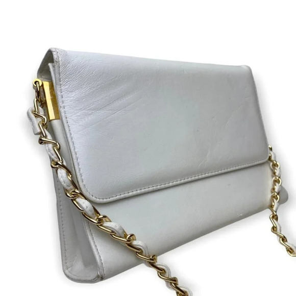 Cabrelli Vintage White Shoulder Bag with Chain Strap - Picture 3 of 10